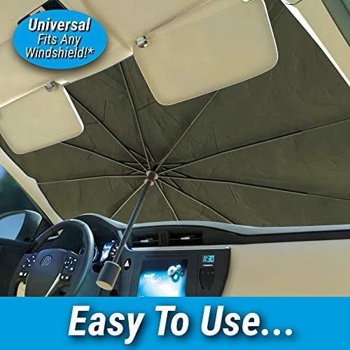 Windshield Sun Shade, Compact Folding Design, Easy to Store,One-Size (31x57"), As Seen on TV