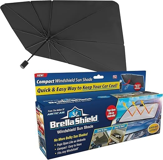 Windshield Sun Shade, Compact Folding Design, Easy to Store,One-Size (31x57"), As Seen on TV